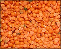 Legumes are great for lowering cholesterol: Red lentils.