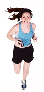 Physical exercise is also an important ingredient for keeping good cholesterol levels: Picure of a woman jogger.